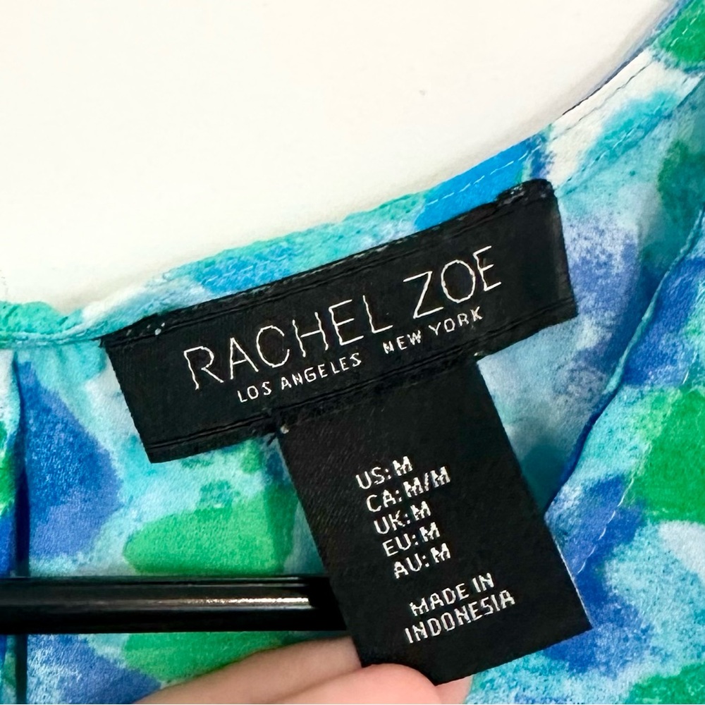 Rachel Zoe Vibrant Blue and Green Side Tie Tank Top - Size: Medium - Picture 2 of 8